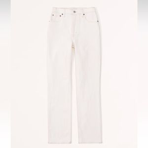 Abercrombie The 90s Straight Ultra High Rise in White